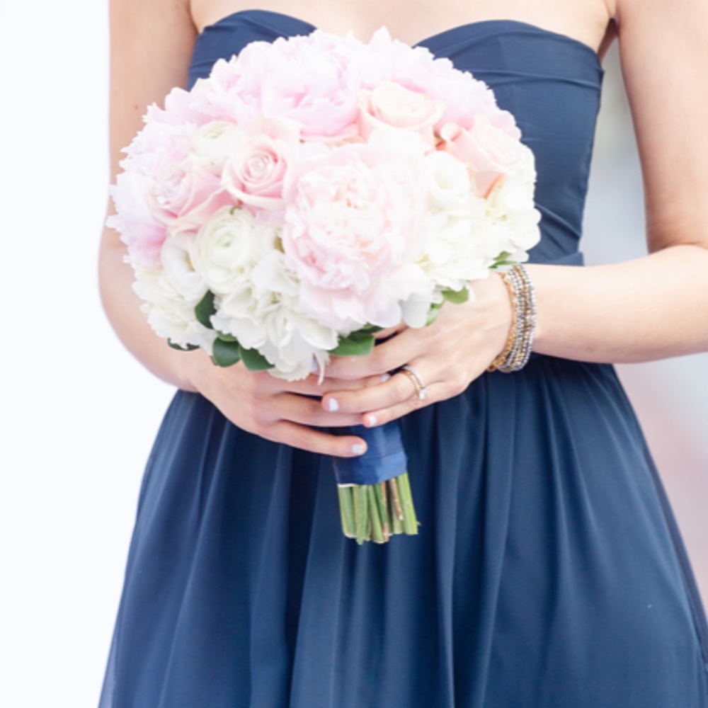 Birdy Grey midnight blue gown- sash to make dress look different each wear xs